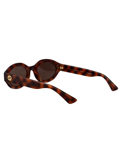 Gucci Womens Brown Gg1579s Oval-frame Injected Sunglasses In Brown
