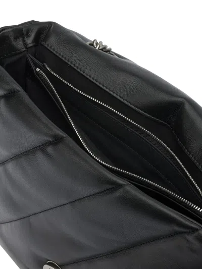 Pinko Big Love Bag Puff Maxi Quilt In Nero-old Silver