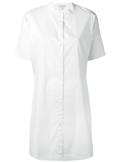 James Perse Rolled Sleeve Shirtdress In White