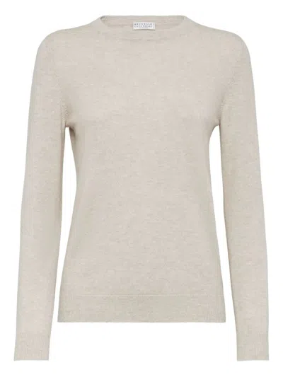 Brunello Cucinelli Cashmere Pullover In Neutral