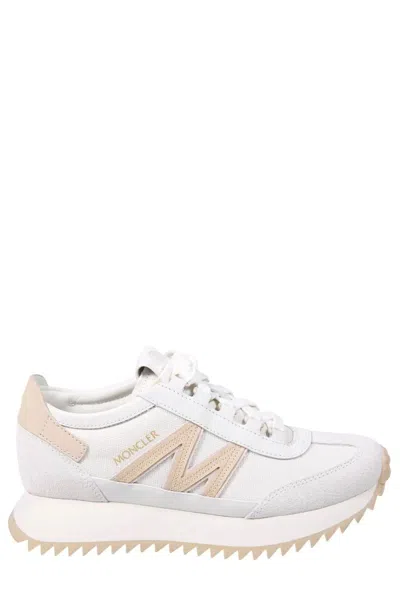Moncler Pacey2 Sneaker In White Canvas And Leather In Neutral