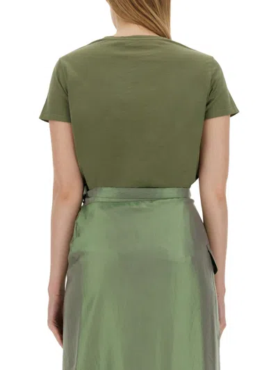 Aspesi Khaki Solid Crew Neck T-shirt In Green