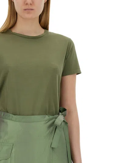 Aspesi Khaki Solid Crew Neck T-shirt In Green