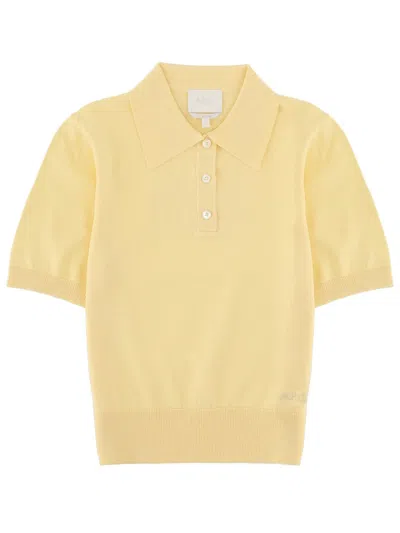 A.p.c. Yellow Solid Shirt Collar Polo In Neutral