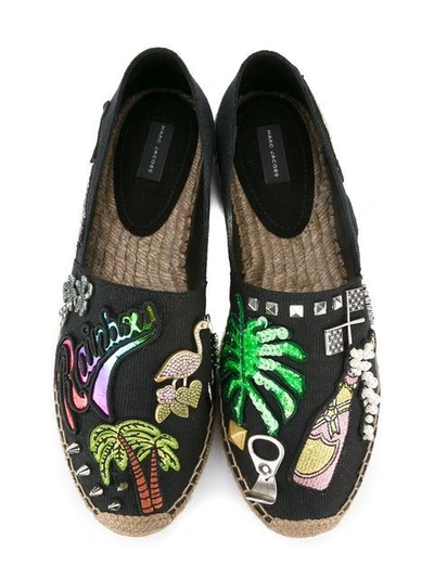 Marc Jacobs Sienna Embellished Appliquéd Canvas Espadrilles