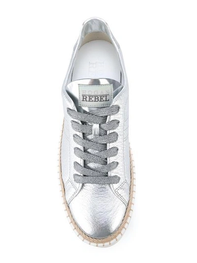 Shop Hogan Rebel Metallic Sneakers