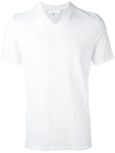 Neil Barrett Double V-neck T-shirt In White