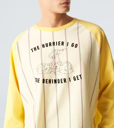 Bode Summertime Stripe Baseball T-shirt In Yellow