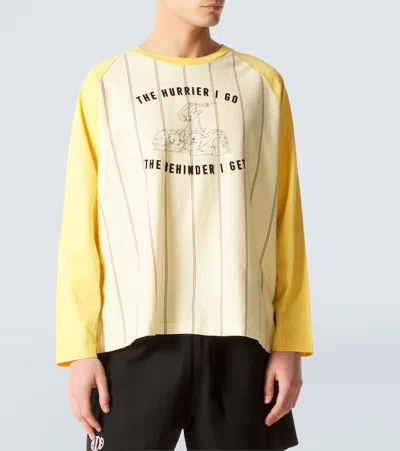 Bode Summertime Stripe Baseball T-shirt In Yellow