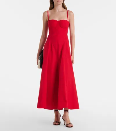 Ralph Lauren Marigot Paneled Cotton-blend Poplin Maxi Dress In Red