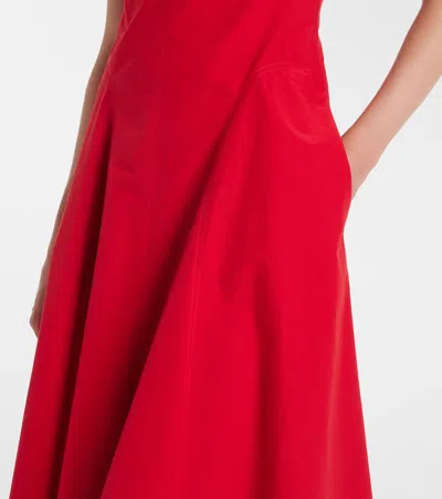 Ralph Lauren Marigot Paneled Cotton-blend Poplin Maxi Dress In Red
