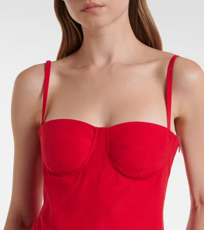 Ralph Lauren Marigot Paneled Cotton-blend Poplin Maxi Dress In Red