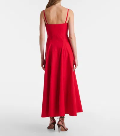 Ralph Lauren Marigot Paneled Cotton-blend Poplin Maxi Dress In Red