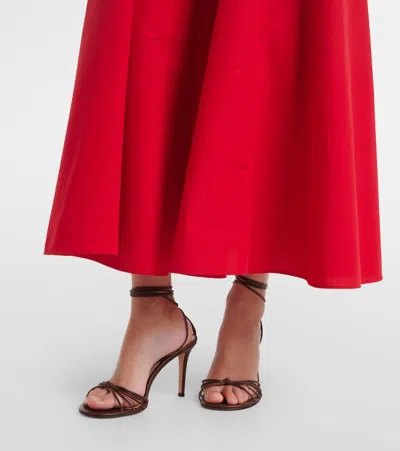 Ralph Lauren Marigot Paneled Cotton-blend Poplin Maxi Dress In Red