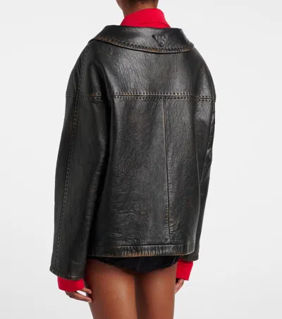 Prada Leather Jacket In Black