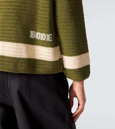 Bode Green Crochet Marsh Shirt In Green