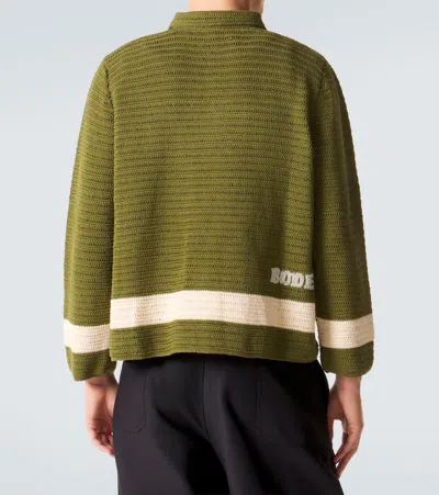 Bode Green Crochet Marsh Shirt In Green