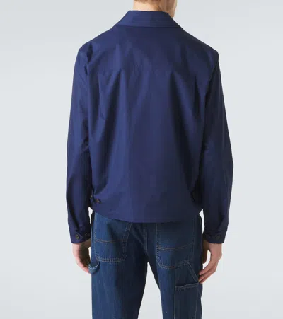 Prada Polyester Jacket Pointed Collar Straight Hem In Blue