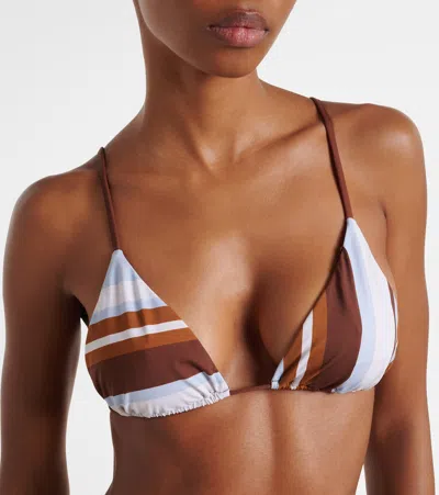 Sir Marais Striped Triangle Bikini Top In Multi