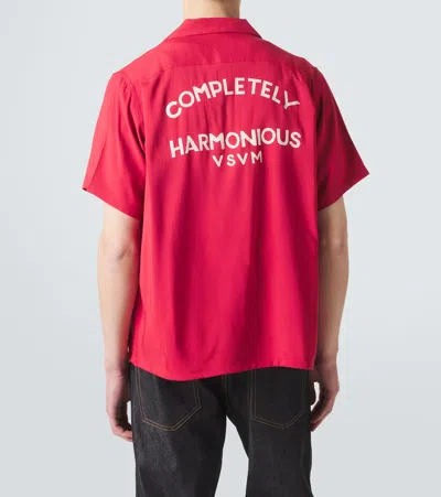 Visvim Judd Canvas Bowling Shirt In Red