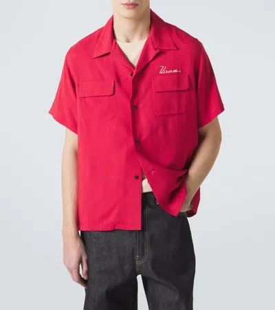 Visvim Judd Canvas Bowling Shirt In Red