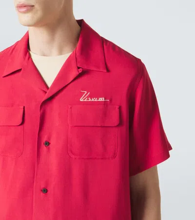 Visvim Judd Canvas Bowling Shirt In Red