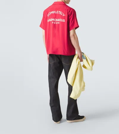 Visvim Judd Canvas Bowling Shirt In Red
