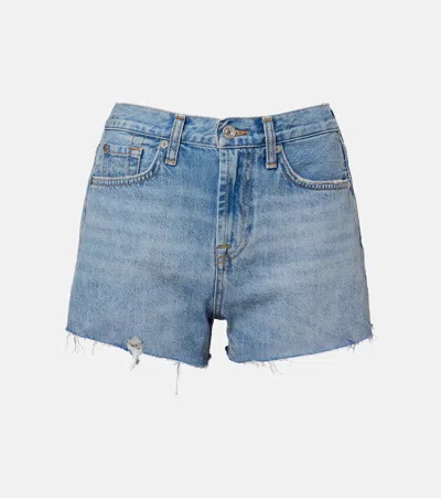 7 For All Mankind Trouser Shorts Iris In Blue