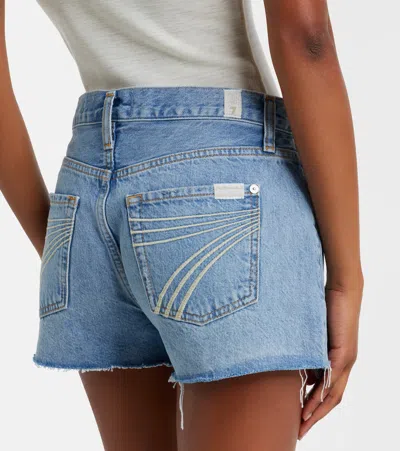 7 For All Mankind Trouser Shorts Iris In Blue