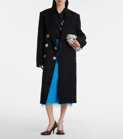 Dries Van Noten Womens Black Rosea Jewel-embellished Woven Coat In Black