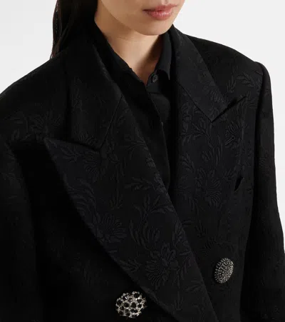 Dries Van Noten Womens Black Rosea Jewel-embellished Woven Coat In Black