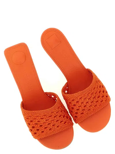 Jacquemus Les Mules Cubisto Sandals Open Toe Stiletto In Orange