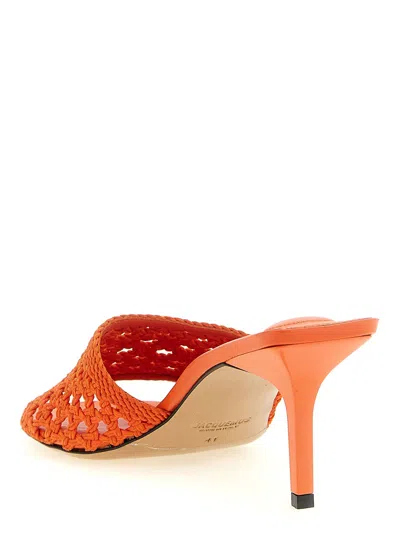 Jacquemus Les Mules Cubisto Sandals Open Toe Stiletto In Orange