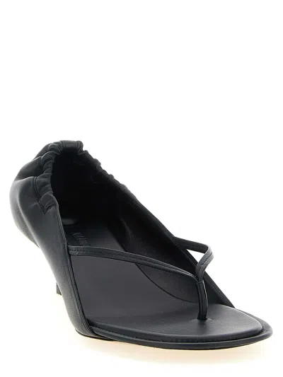 Jacquemus Leather Thong Sandals Stiletto Heel Straps In Black