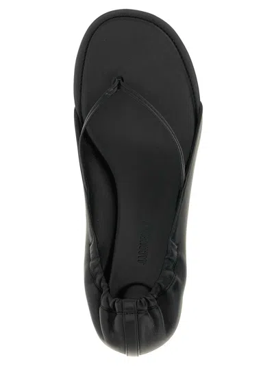 Jacquemus Leather Thong Sandals Stiletto Heel Straps In Black