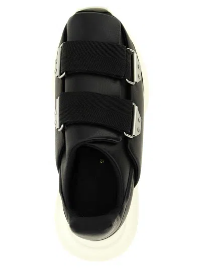 Rick Owens Burritogeth Sneakers Contrast Sole Round Toe In Black