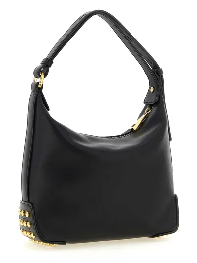Tod's Metal Dots Mini Leather Shoulder Bag In Black