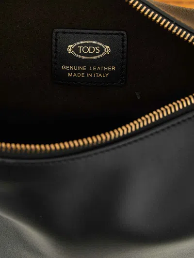Tod's Metal Dots Mini Leather Shoulder Bag In Black