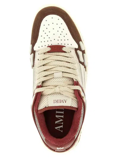 Amiri Brown Xl Skel Top Low Cow Leather Sneakers In Multi