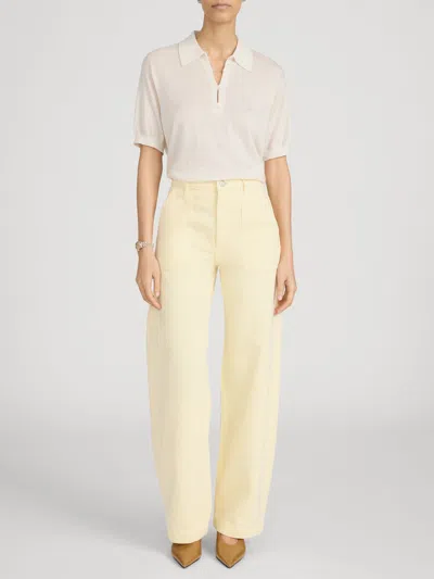 Frame The Anchor High Rise Wide Leg Ankle Jeans In Lemon In Green