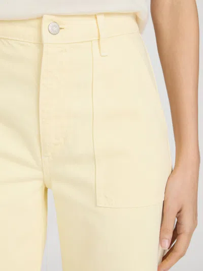 Frame The Anchor High Rise Wide Leg Ankle Jeans In Lemon In Green