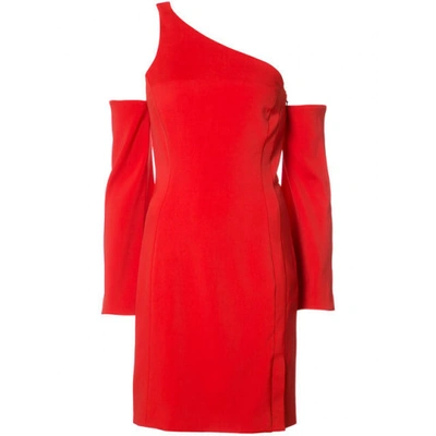 Shop Mugler Red Asymmetrical Dress