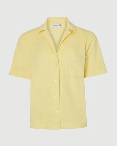 Hunza G Womens Butter Cuban Short-sleeve Terry Toweling Shirt In Yellow