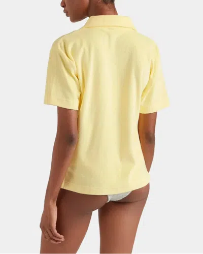 Hunza G Womens Butter Cuban Short-sleeve Terry Toweling Shirt In Yellow