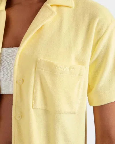Hunza G Womens Butter Cuban Short-sleeve Terry Toweling Shirt In Yellow