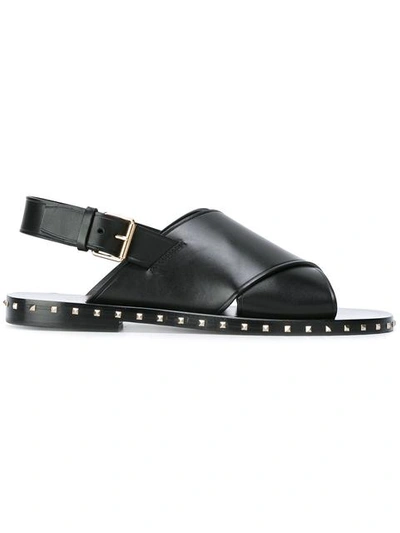 Valentino Garavani Studded Leather Sandals In Black