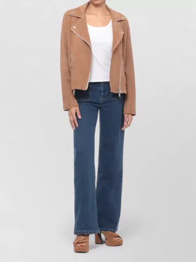 Ash Suede Heeled Mules Platform Squared Toe In Brown