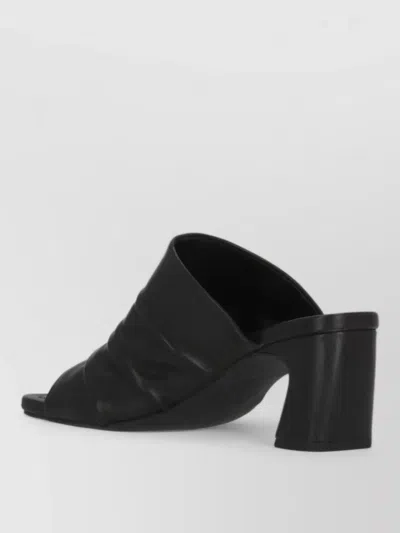 Ash High Heel Mules Ruched Front Drape In Black
