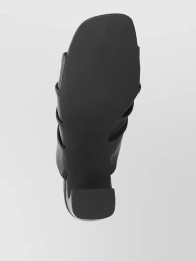 Ash High Heel Mules Ruched Front Drape In Black