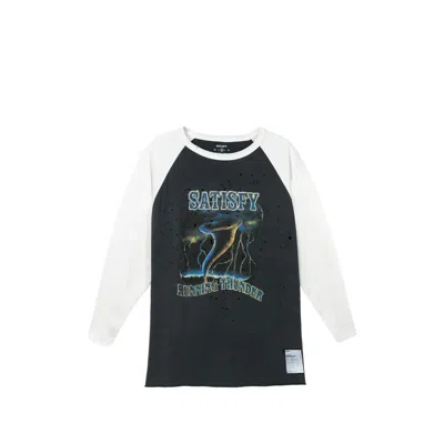 Satisfy Mothtech Distressed Three-quarter Sleeve T-shirt In Black